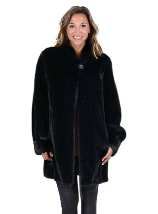 Mink Fur Stroller with Shawl Collar.