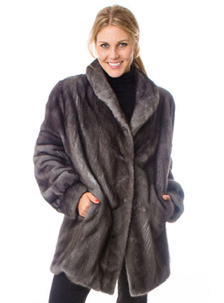 Mink Fur Stroller with Shawl Collar.