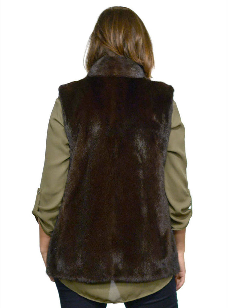 Ranch Mink Fur Vest with Shawl Collar