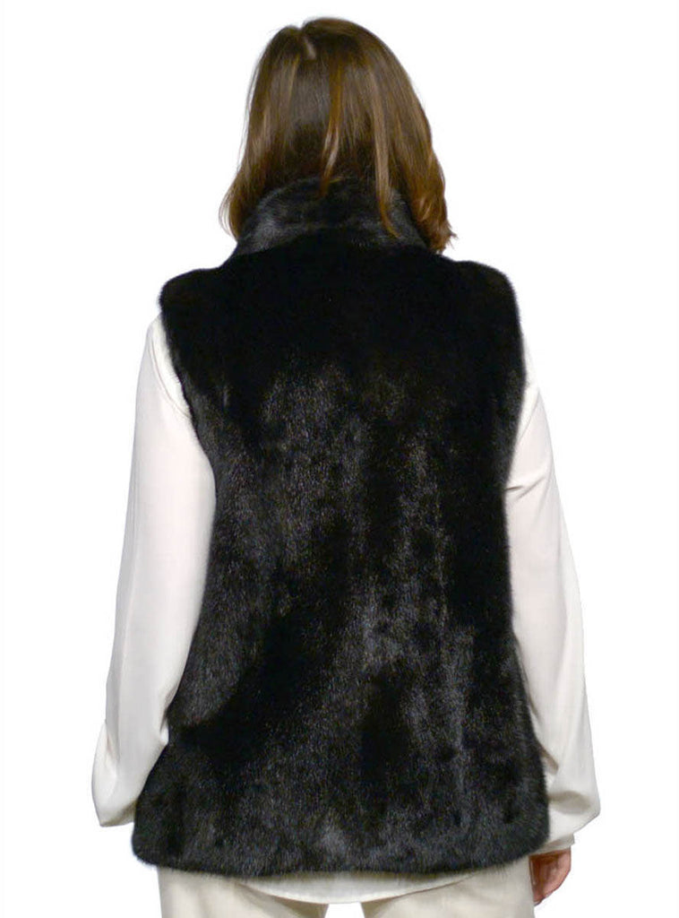 Ranch Mink Fur Vest with Shawl Collar