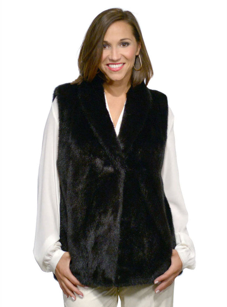 Ranch Mink Fur Vest with Shawl Collar