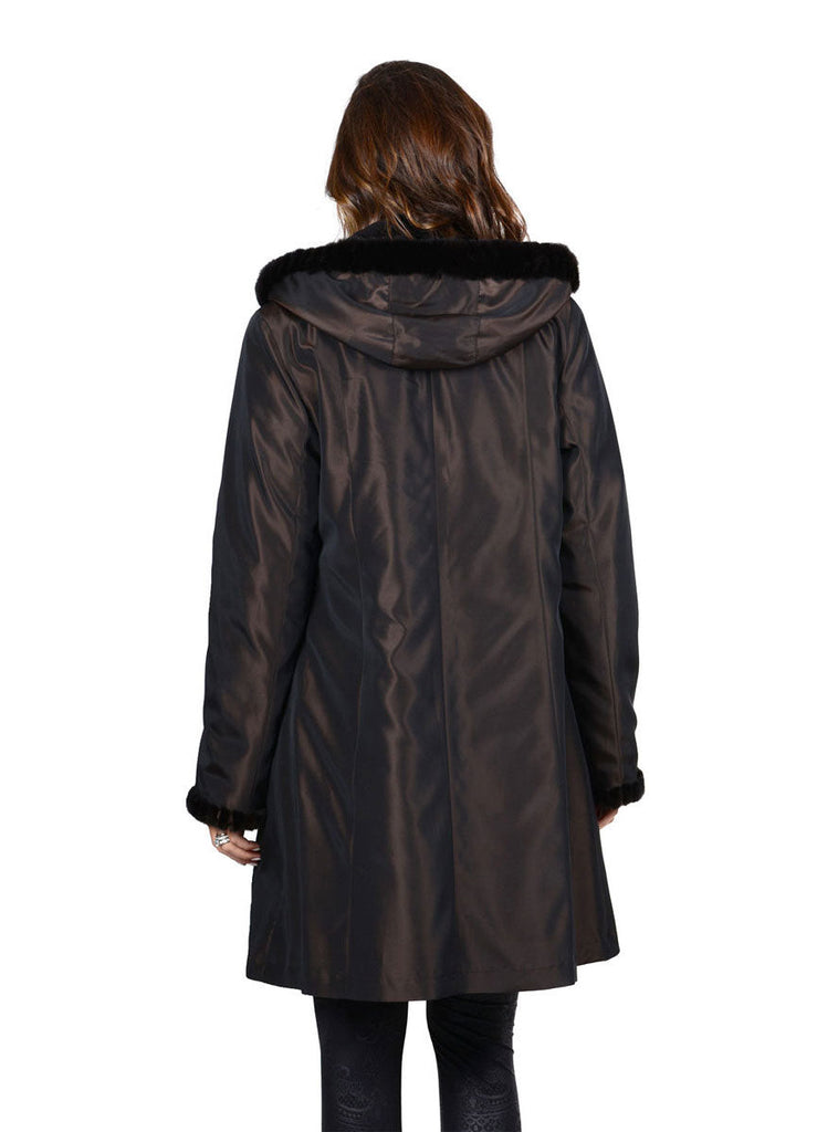 Women's Brown Reversible Mink Fur Jacket