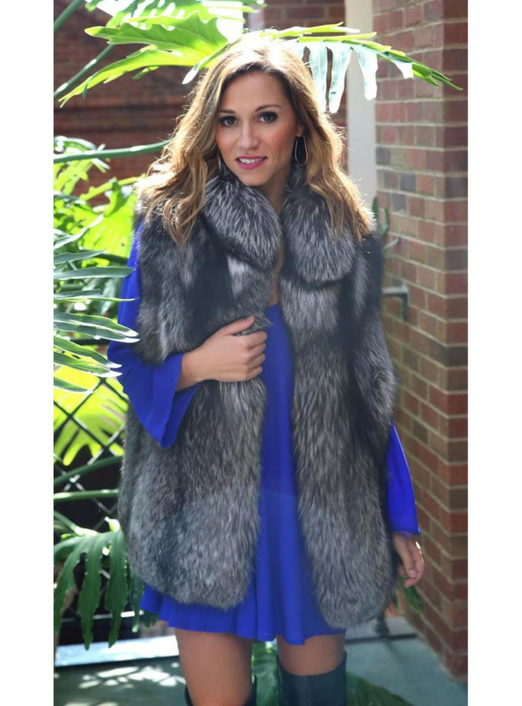 women's silver fox fur vest