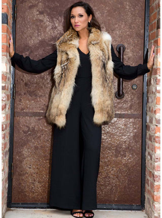USA Custom Made Full Skin Coyote Fur Vest.