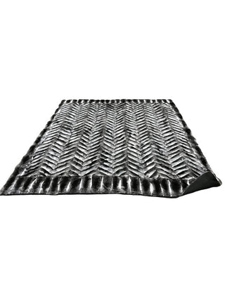 USA Made Chevron Chinchilla Fur Blanket.