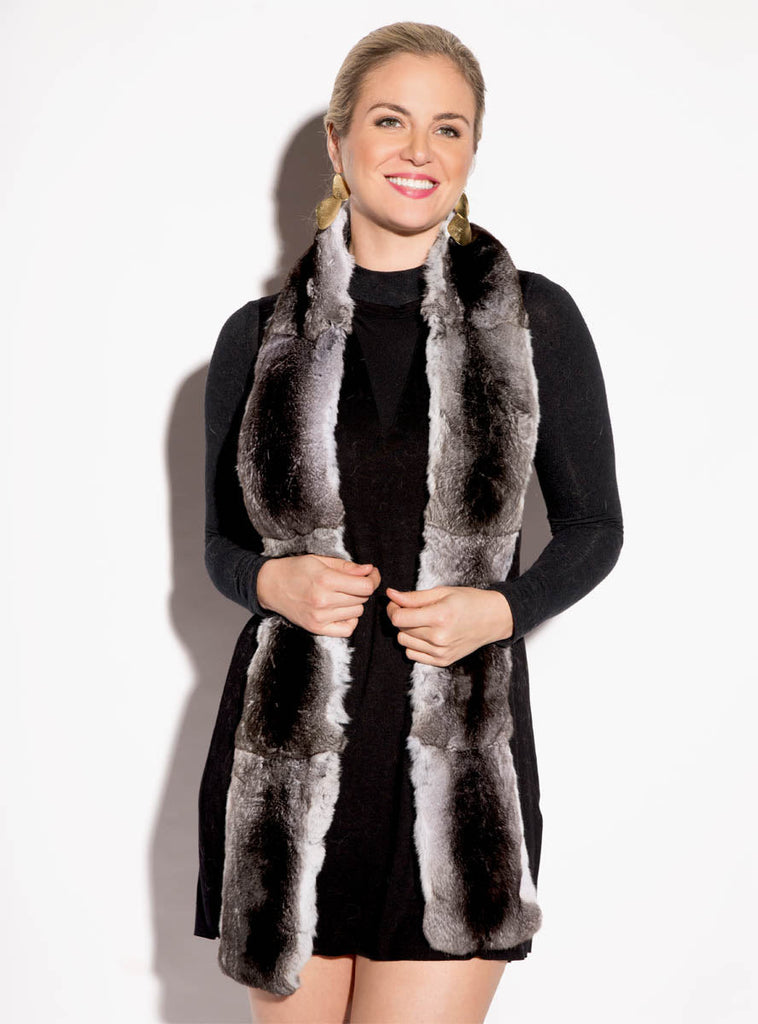 women's chinchilla fur scarf