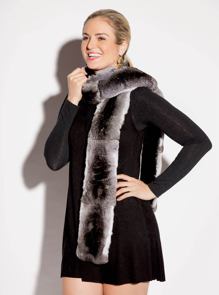 women's chinchilla fur scarf