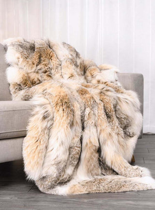 Full Skin Lynx Fur Blanket.