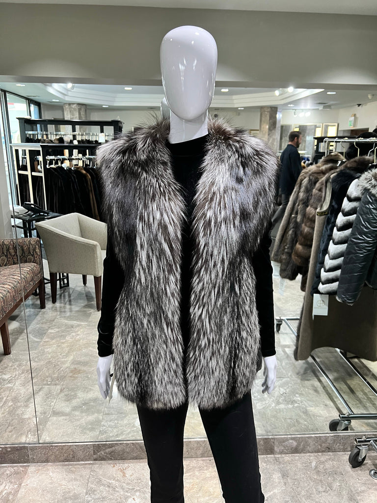fur clearance - indigo fox fur vest