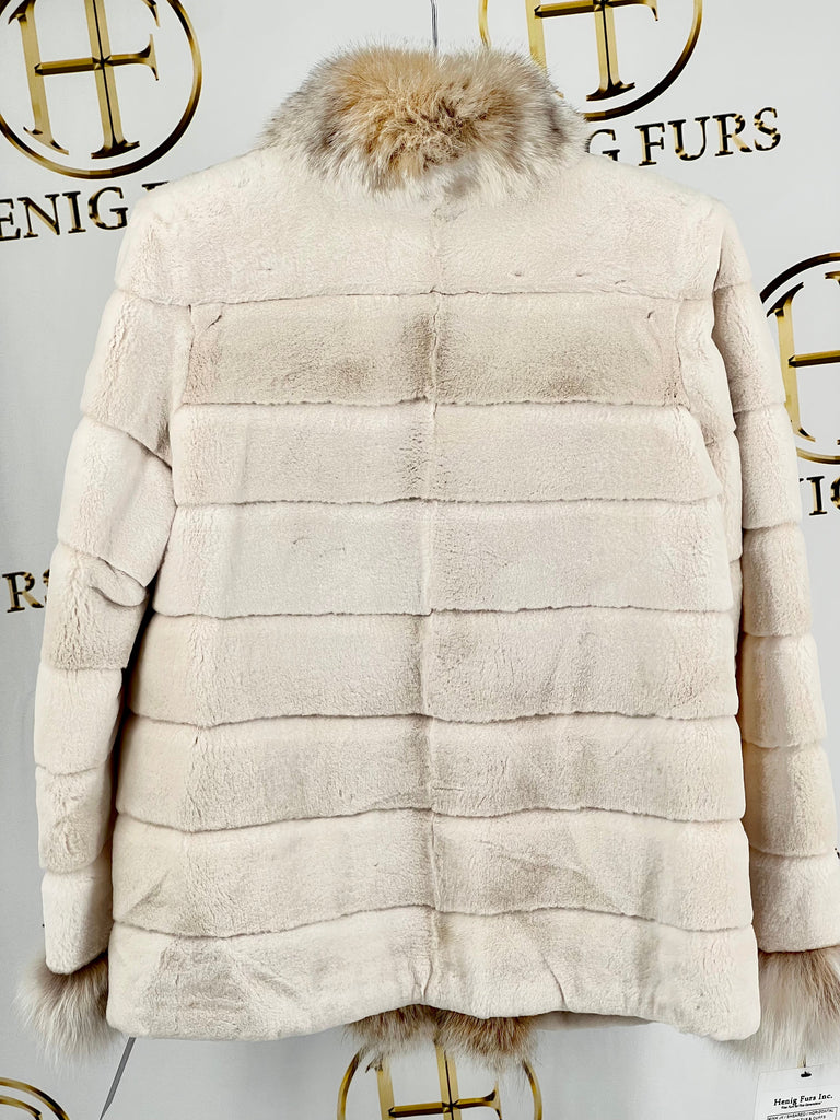 clearance sheared mink fur jacket with lynx trim