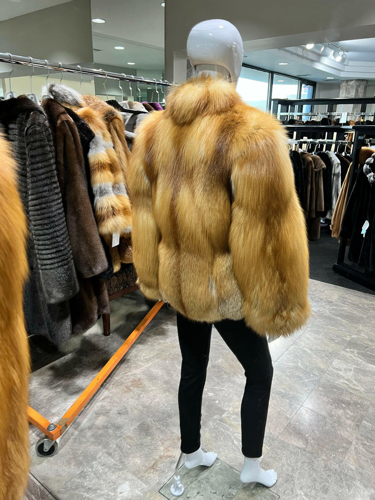 Clearance - natural red fox fur jacket