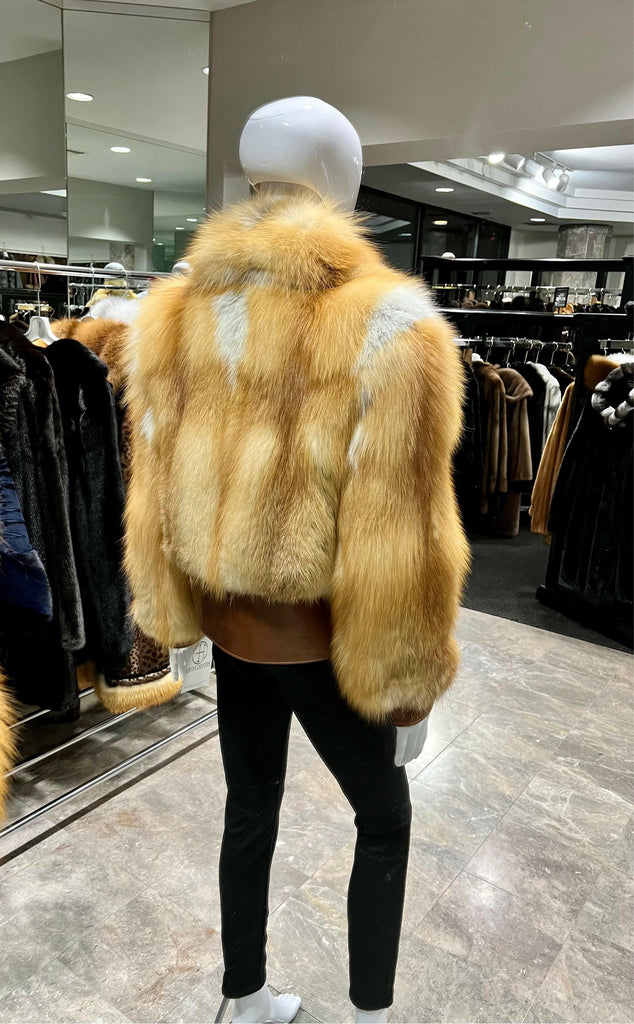 clearance - natural red fox fur jacket