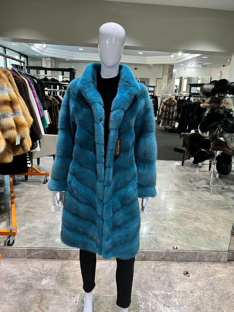 fur clearance - mink fur stroller with chevron pattern