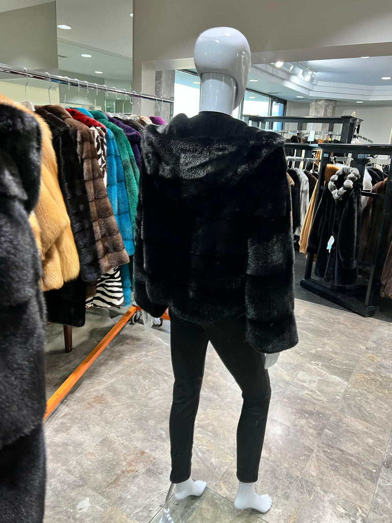 fur clearance - mink fur jacket with hood