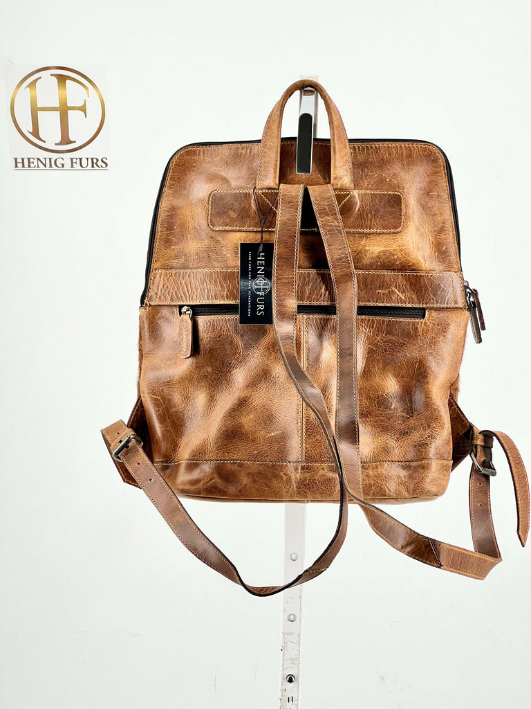 cowhide leather backpack