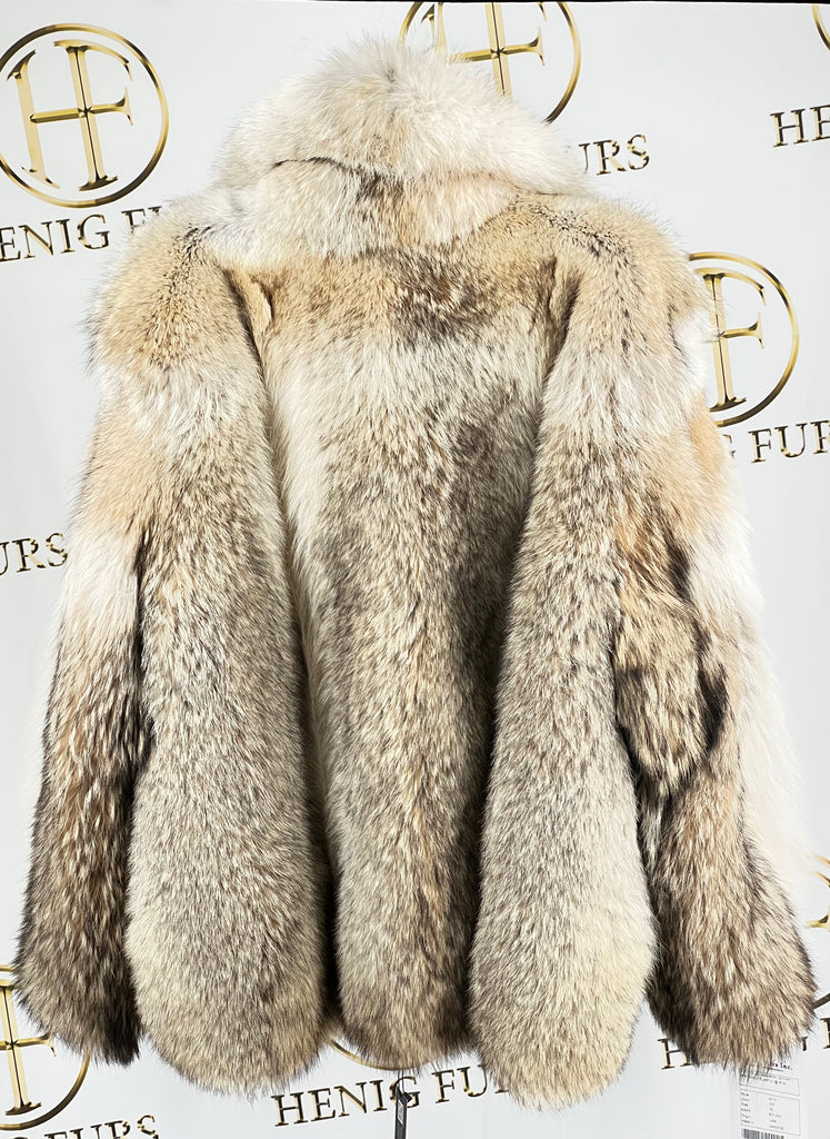 Fur coat clearance - coyote fur bomber jacket
