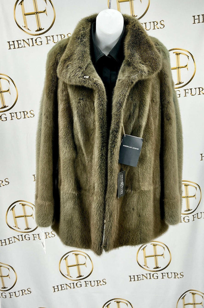 Fur Clearance - Olive American Legend Mink Fur Jacket