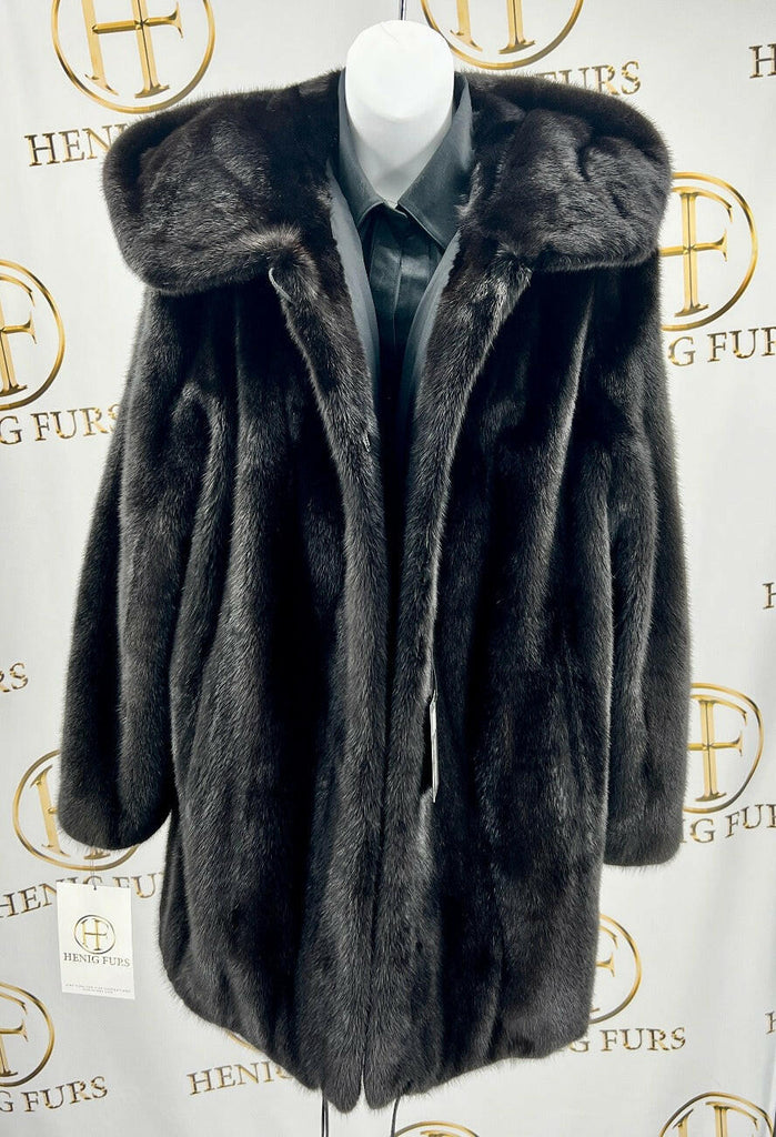 fur clearance - ranch mink fur stroller with full fur hood