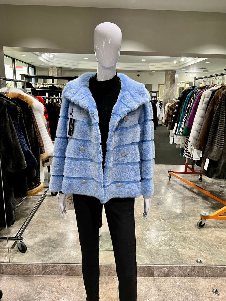 fur clearance - blue frost mink fur jacket