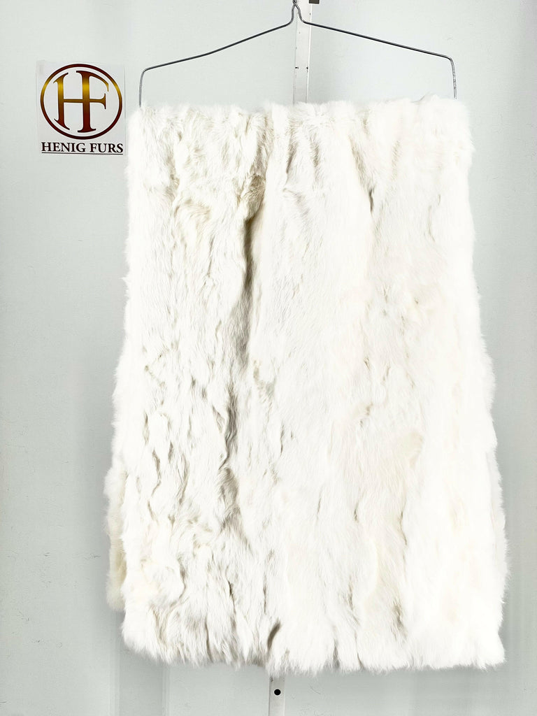 white rabbit fur throw