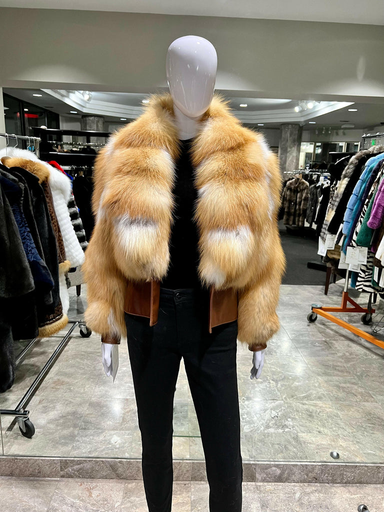 Clearance - natural red fox fur jacket