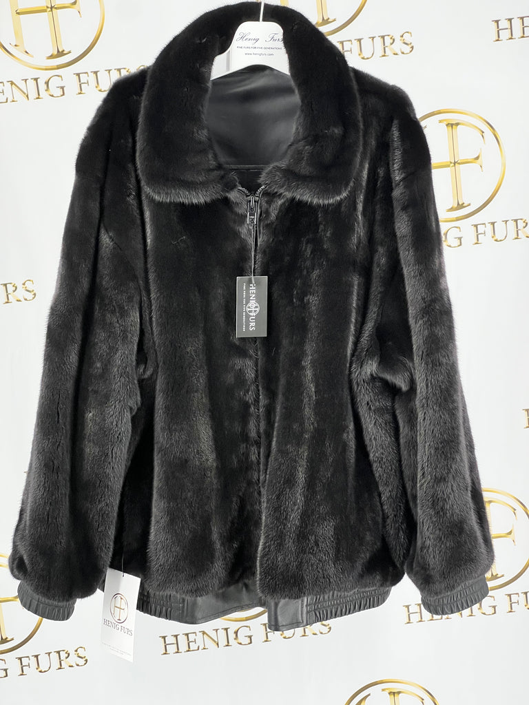 Fur coat clearance - reversible ranch mink bomber to leather jacket