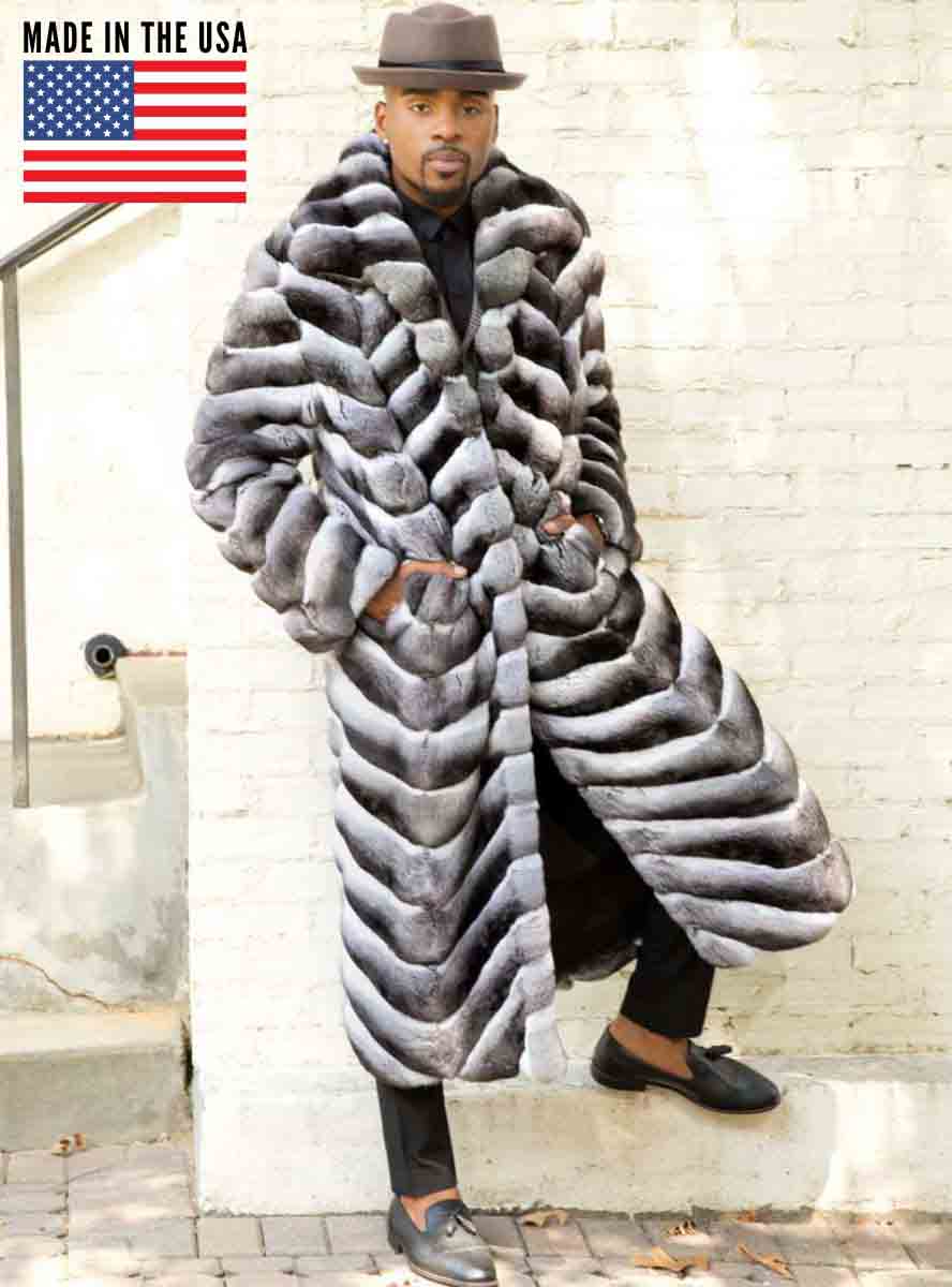 Chinchilla Fur Based Long Coat for Men