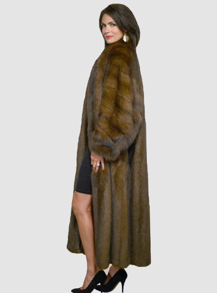 Russian Sable Fur Coat with Shawl Collar