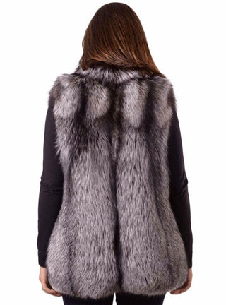 Silver Full Skin Fox Fur Vest.