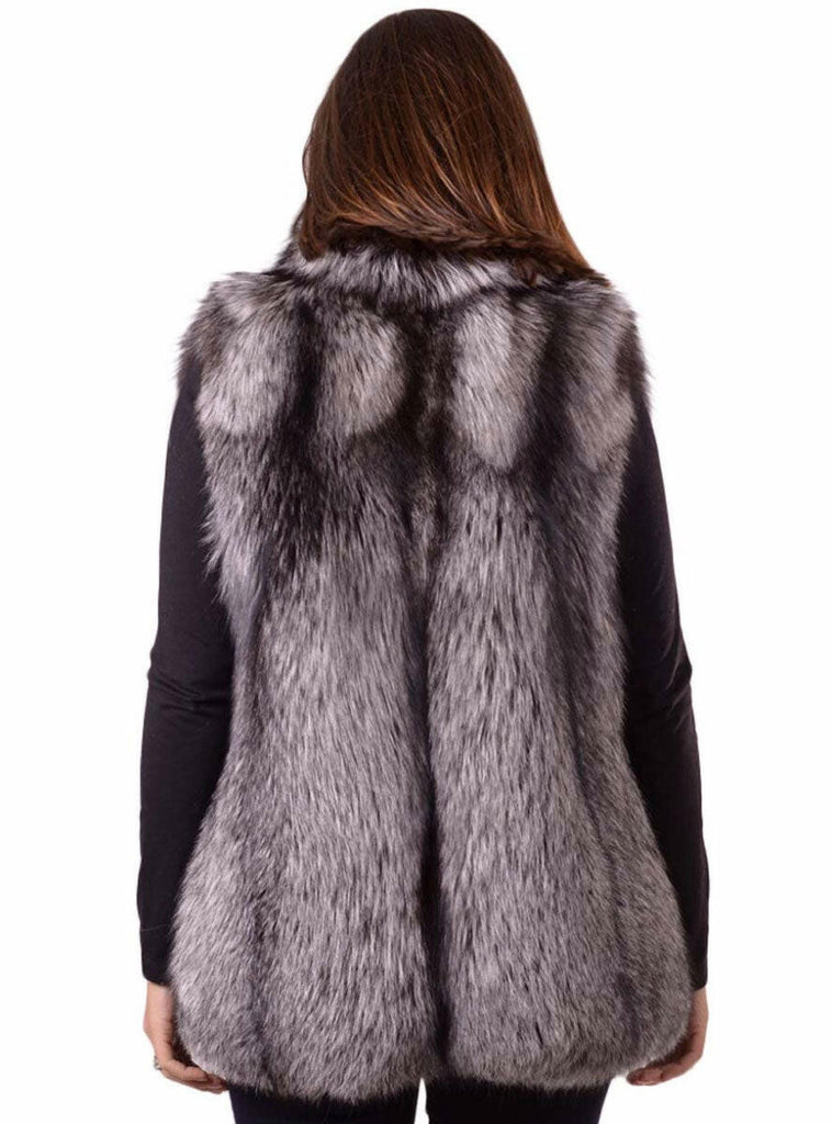 women's silver fox fur vest