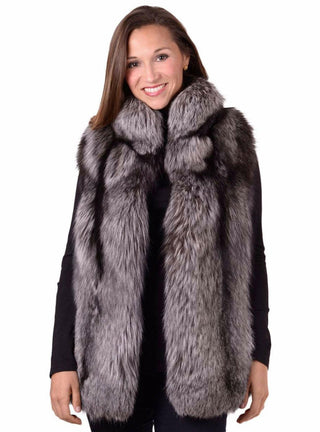Silver Full Skin Fox Fur Vest.